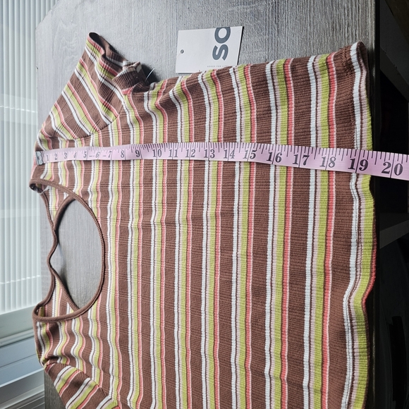 SO Orange and Pink Crop Top Fitted T-Shirt - Picture 6 of 6